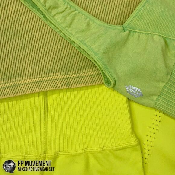 FP MOVEMENT ACTIVEWEAR SET: GOOD KARMA SQUARE NECK BRA + LEGGINGS + HR CROP TANK - Picture 12 of 16